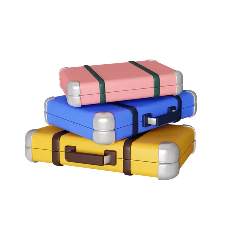 3 D Pack Of Suitcase Travel Packing Icon Icon Isolated On White Background 3 D Rendering Illustration Clipping Path 3D Icon