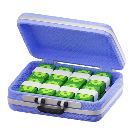 Suitcase Of Cash  3D Icon