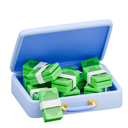 Suitcase Of Money  3D Icon
