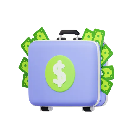 Suitcase Of Money  3D Icon