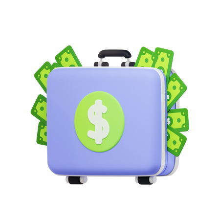 Suitcase Of Money  3D Icon