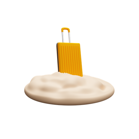 Suitcase On The Sand  3D Icon