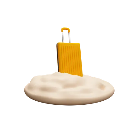 Suitcase On The Sand Download This Item Now 3D Icon