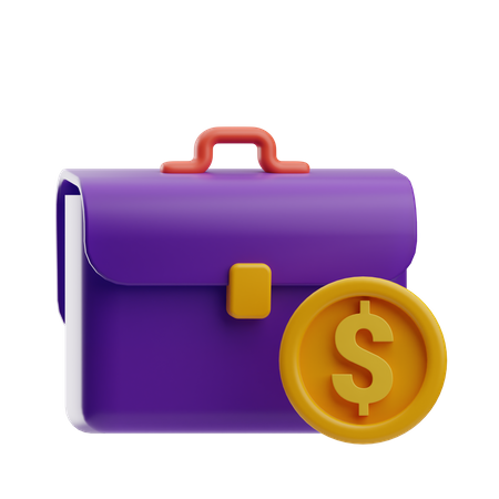 Suitcase With Coin  3D Icon