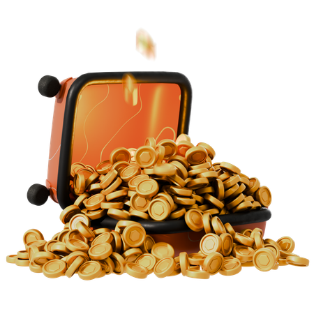 Suitcase with money  3D Icon