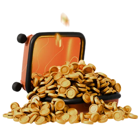 Suitcase with money  3D Icon