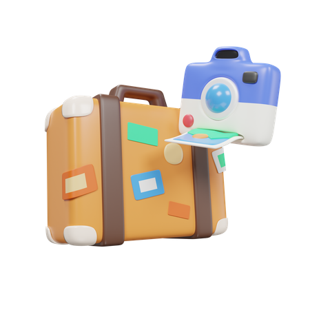 Suitecase And Camera  3D Icon