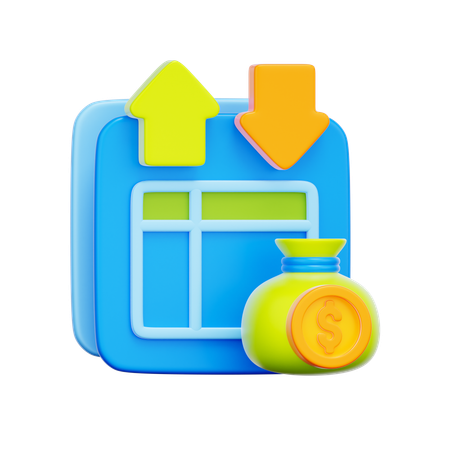 Suivi des revenus et des dépenses  3D Icon