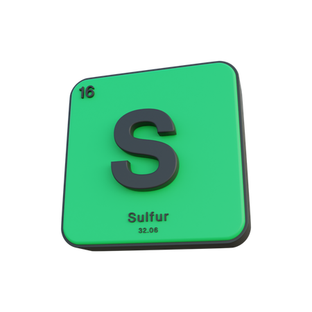 Sulfur  3D Illustration