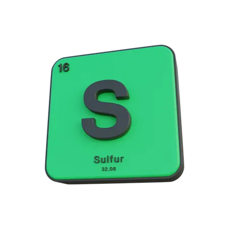 Sulfur  3D Illustration