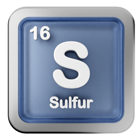 Sulfur Periodic Table  3D Icon