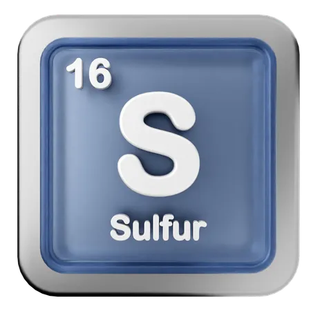 Sulfur Periodic Table  3D Icon