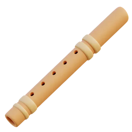 A 3 D Illustration Of A Suling A Traditional Southeast Asian Bamboo Flute With A Natural Finish And Distinct Finger Holes 3D Icon