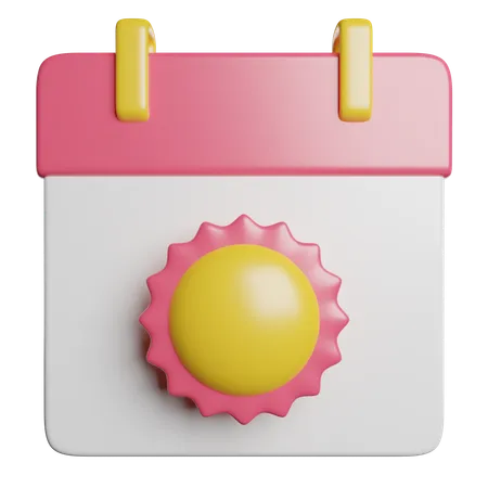 Shedule Date Summer 3D Icon