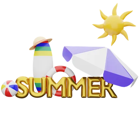 3 D Rendering Summer Concept Isolated 3D Illustration