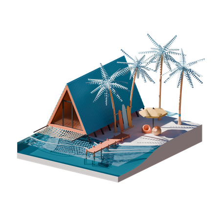 Summer Beach  3D Icon