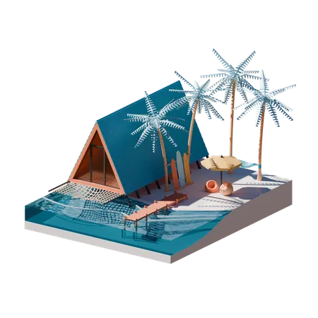 Summer Beach  3D Icon