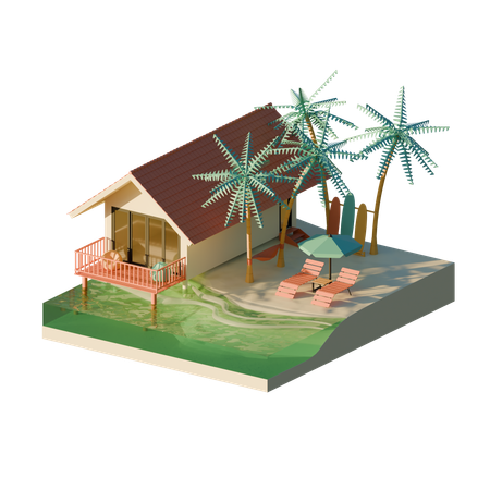 Summer Beach  3D Icon