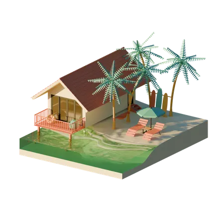 Summer Beach  3D Icon