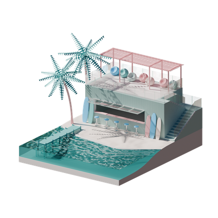Summer Beach  3D Icon