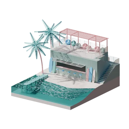 Summer Beach  3D Icon