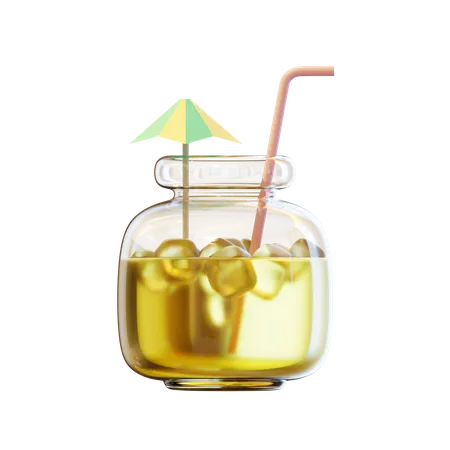Summer Beverage In Jar 3D Illustration