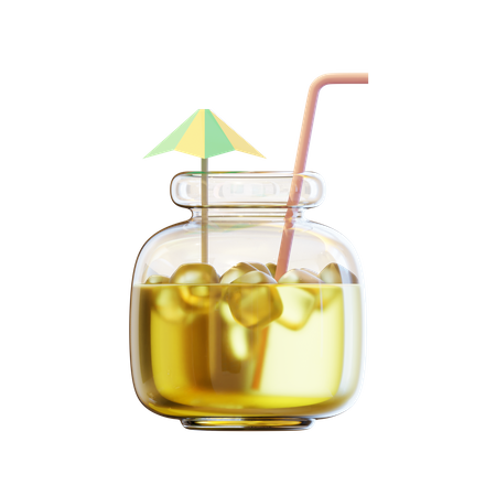 Summer Beverage In Jar  3D Icon