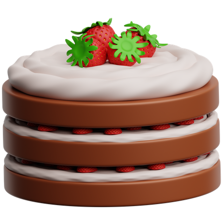 Summer Cake Strawberry  3D Icon