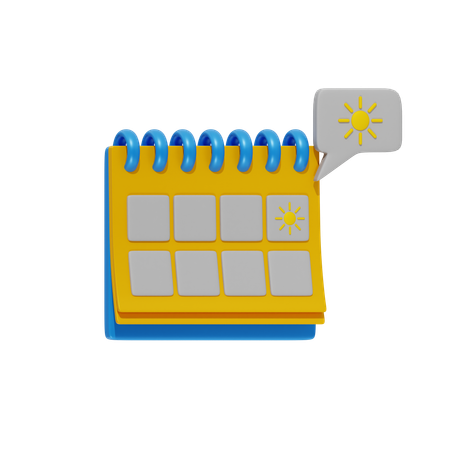 Summer Calendar  3D Icon