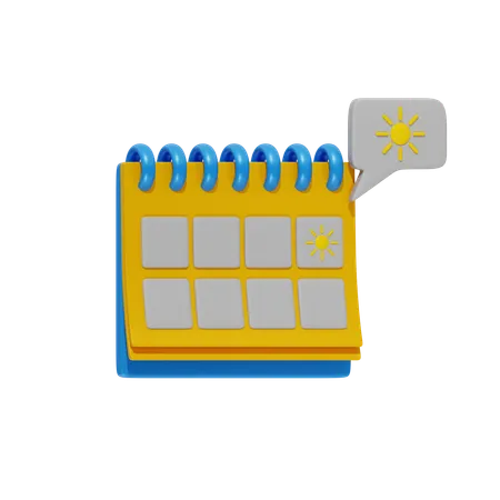 Summer Calendar  3D Icon