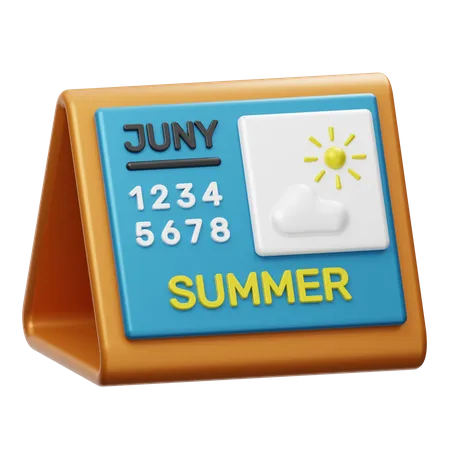 Summer Calendar 3D Illustration