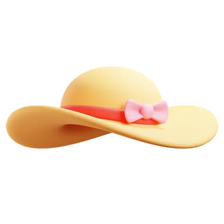Summer Hat With Ribbon 3D Icon