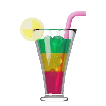 Summer Highball Cocktail 3D Illustration