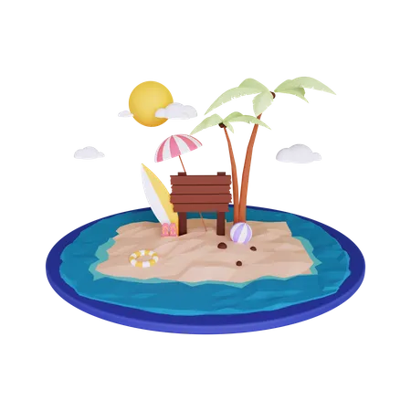 Summer Holiday 3D Illustration