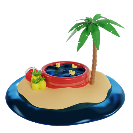 Summer Island  3D Icon