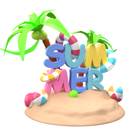 Summer Island  3D Icon