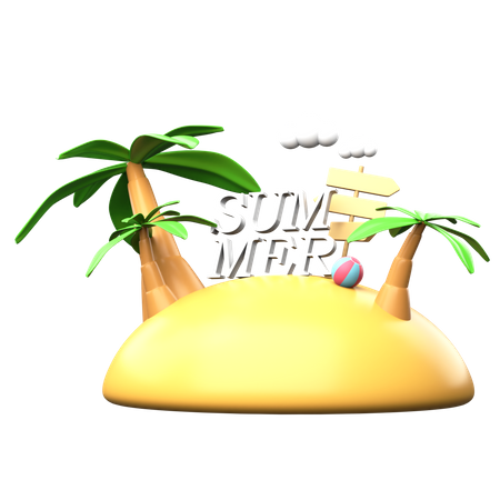 Summer Island  3D Icon