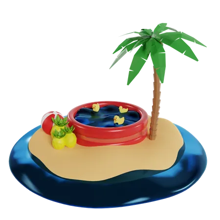Summer Island 3D Icon