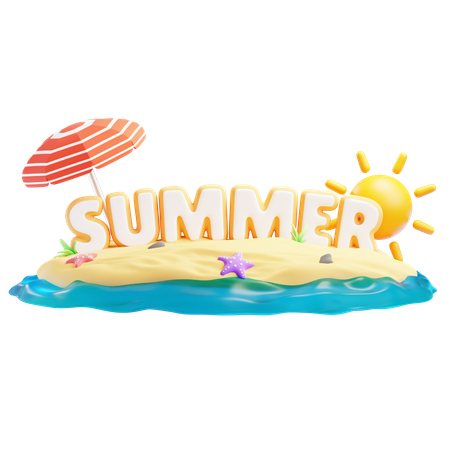 Summer on the beach  3D Icon