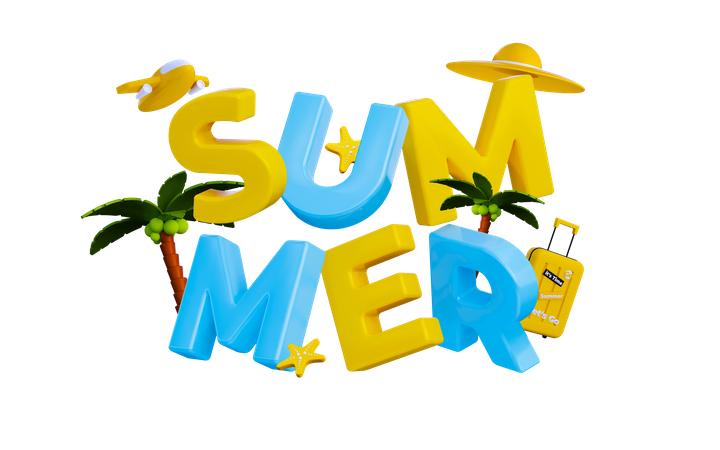 Summer Sale 3D Illustration