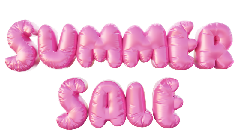 Summer Sale Balloon 3D Illustration