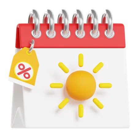 Summer Sale Calendar  3D Icon