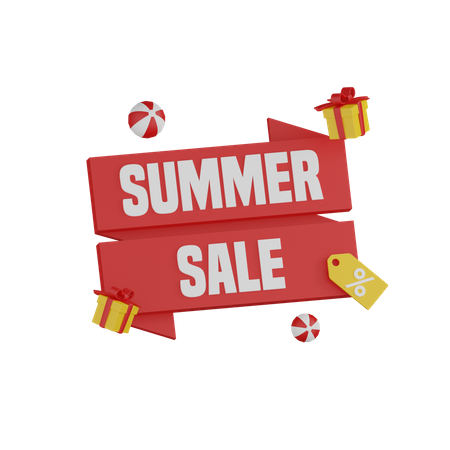 Summer Sale Ribbon  3D Icon