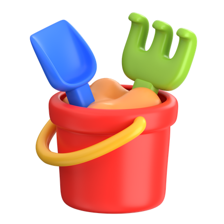 Summer Sand Bucket  3D Icon