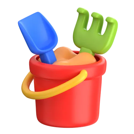 Summer Sand Bucket  3D Icon