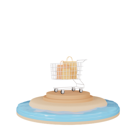 Summer shopping  3D Illustration