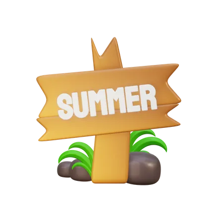 Summer Signpost  3D Illustration