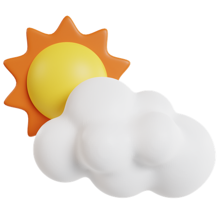 Summer Sun And Clouds In Space  3D Icon
