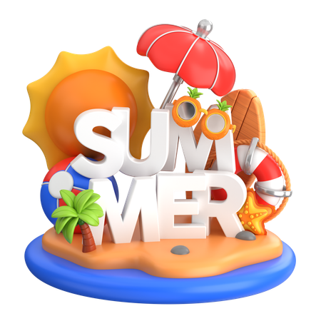 Summer Themed  3D Icon