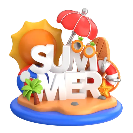 Summer Themed  3D Icon